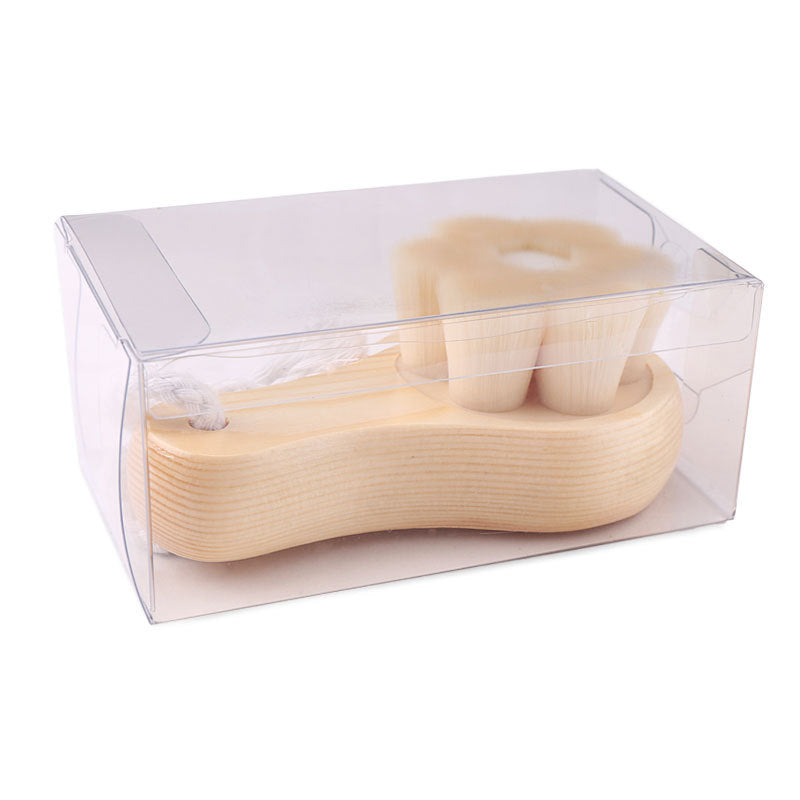 Wooden Handle Facial Brush with Soft Bristles
