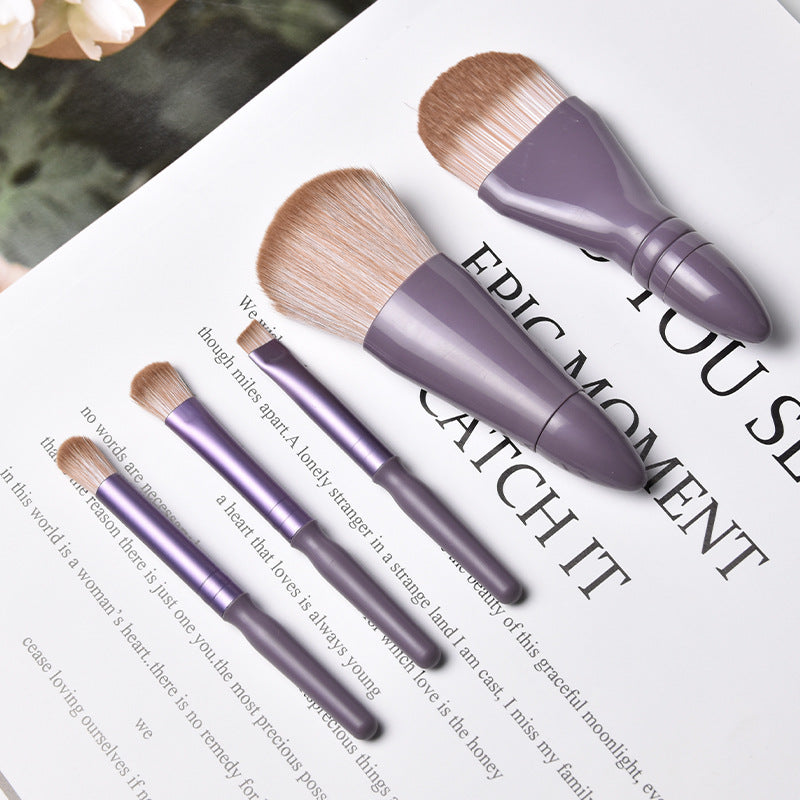 Travel Makeup Brush Set with Mirror and Soft Bristles