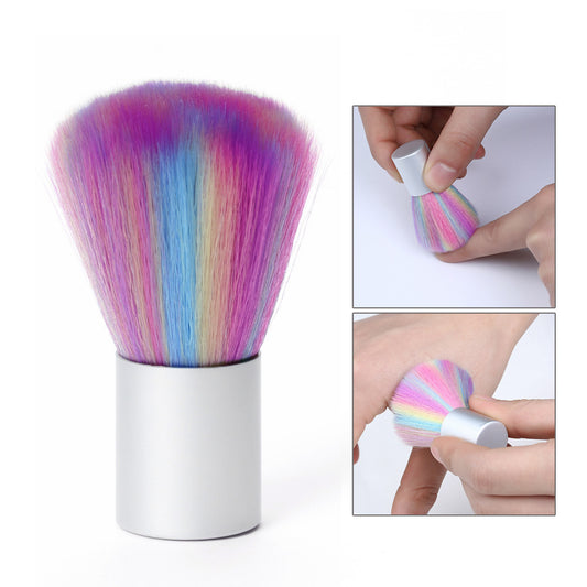 Rainbow Color Nail Dust Brush with Soft Bristles