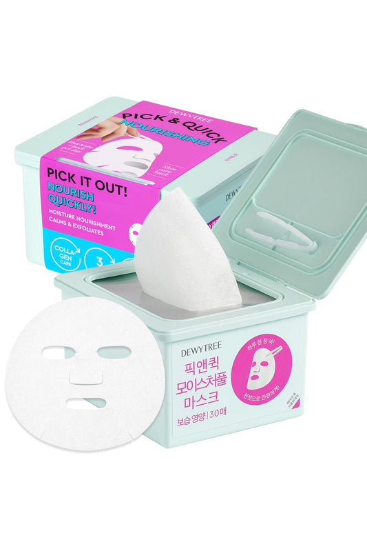 HydraGlow Collagen Facial Sheets 30-Pack | Korean Ceramide Face Masks