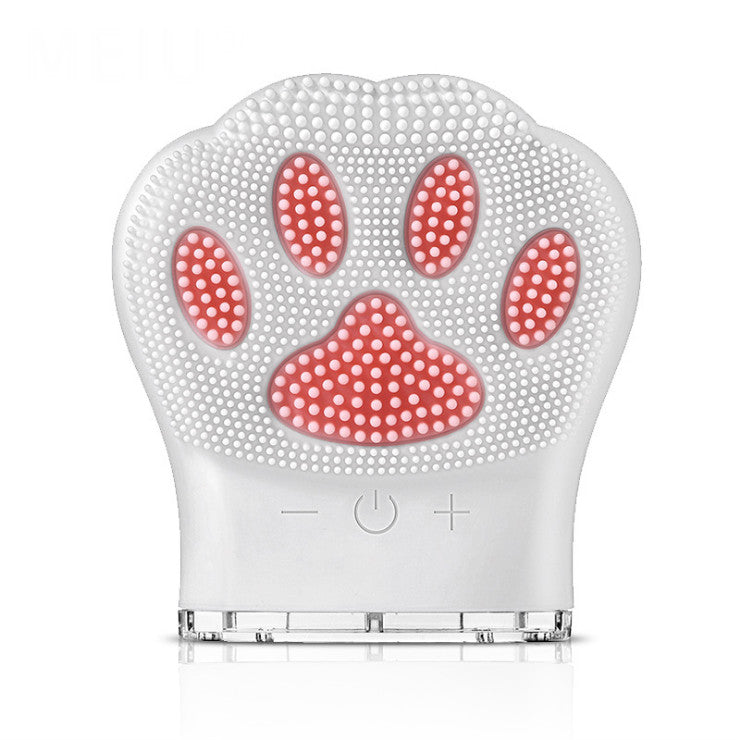 Silicone Facial Cleansing Brush with Cat Paw Design