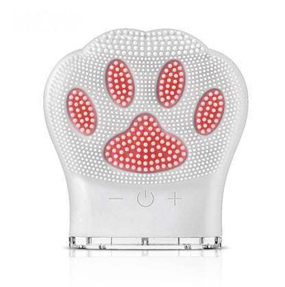 Silicone Facial Cleansing Brush with Cat Paw Design