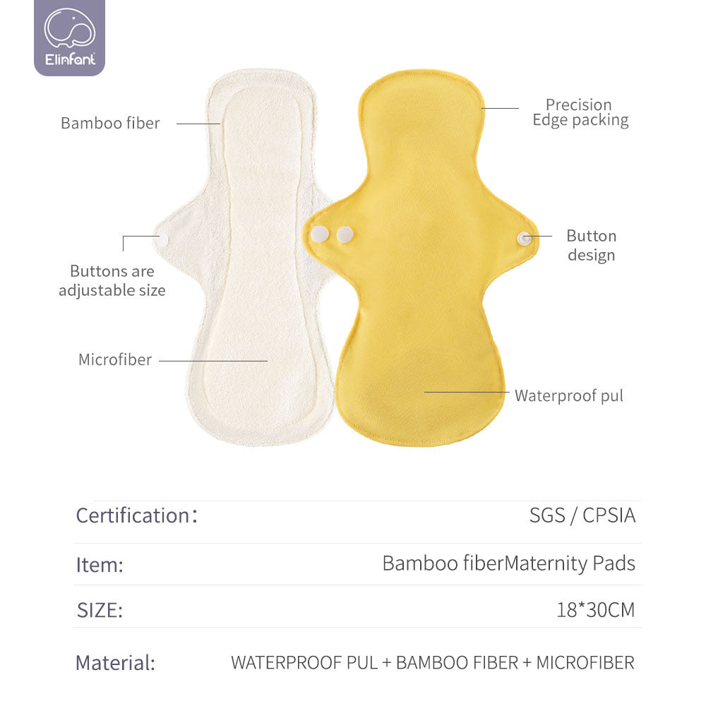 Washable Bamboo Fiber Maternity Pads 18*30cm