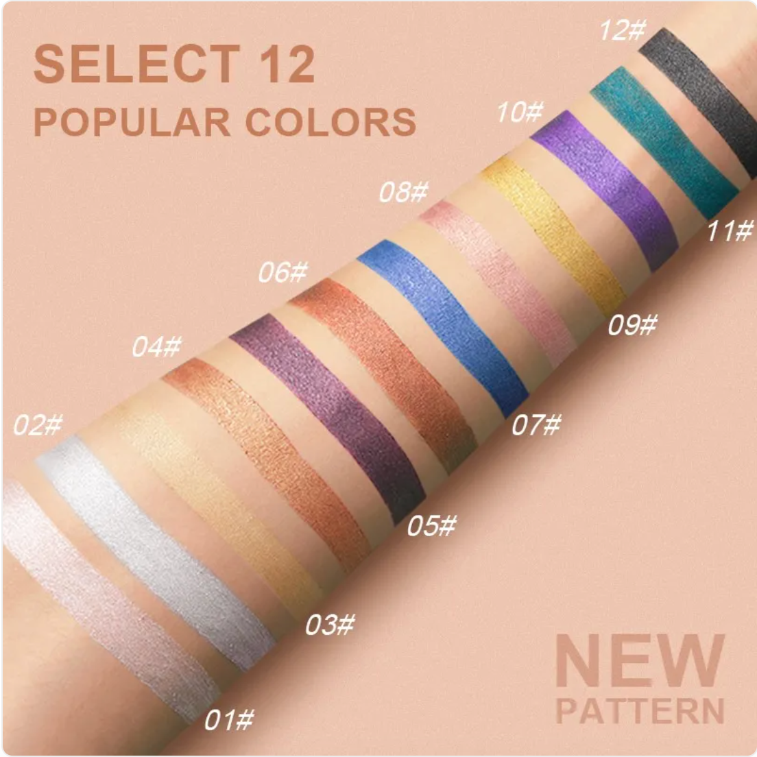 12-Color Shimmer Eyeshadow Stick Kit