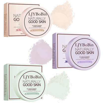 3PCS Loose Setting Powder SetLightweight Long Lasting Oil Control Loose Face PowderTranslucent Matte Drying Finishing Setting Powder for All Skin Types