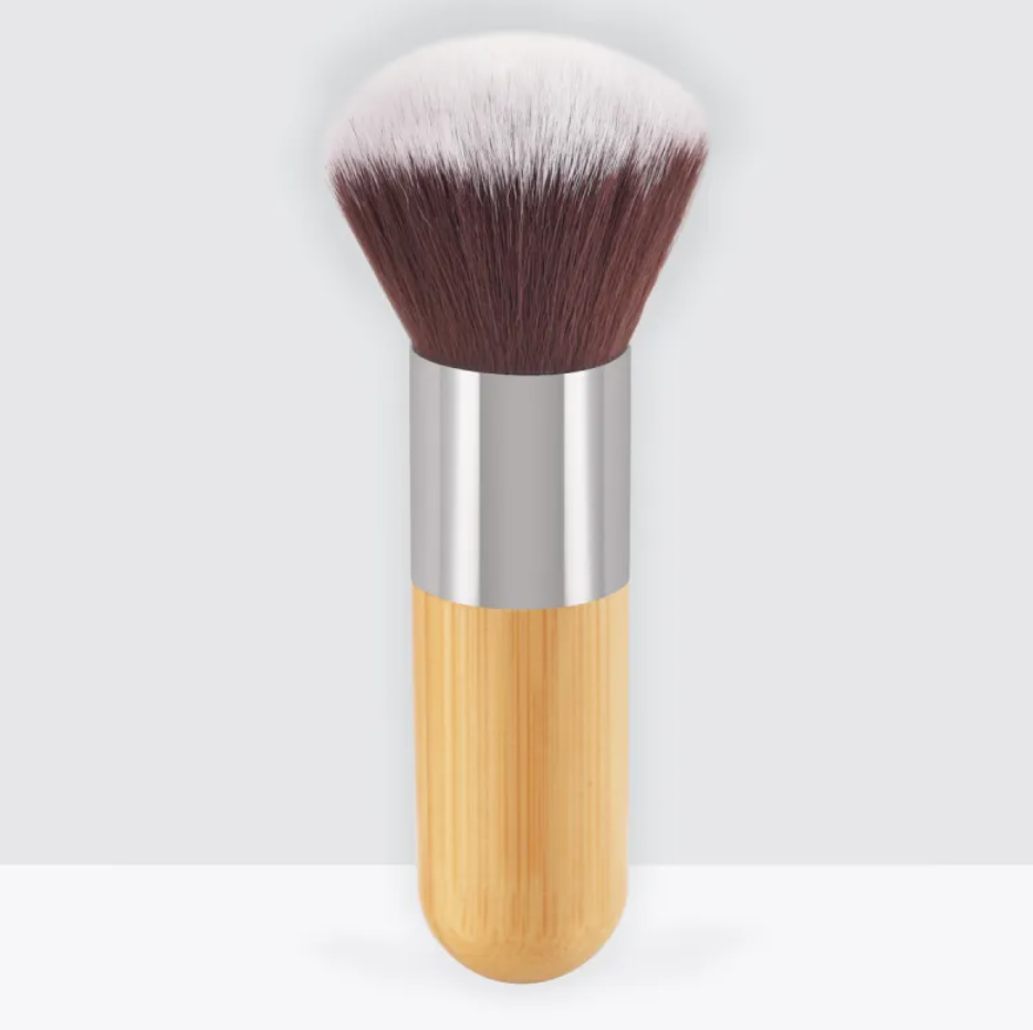 Women's Flat Makeup Brush with Bamboo Handle