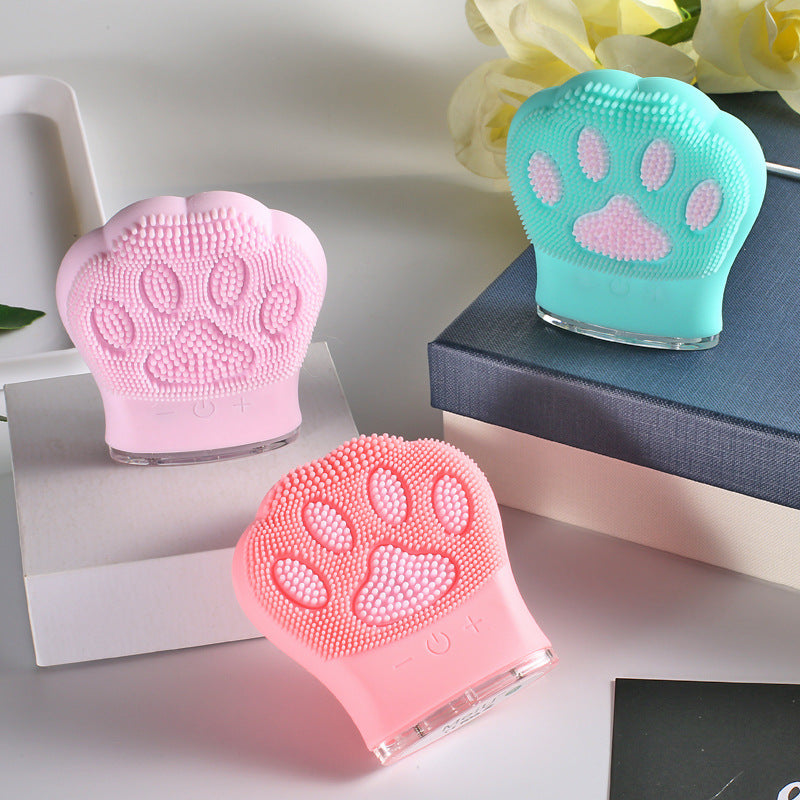 Silicone Facial Cleansing Brush with Cat Paw Design