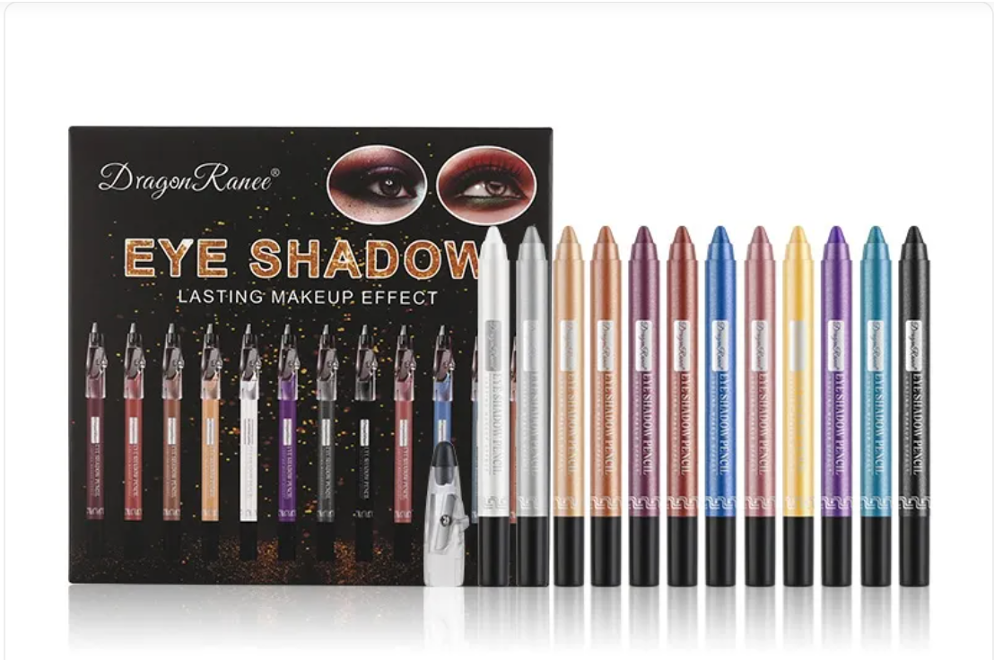 12-Color Shimmer Eyeshadow Stick Kit