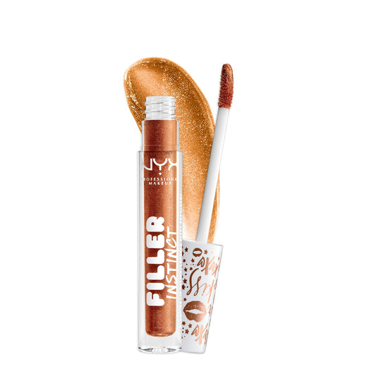 NYX PROFESSIONAL MAKEUP Filler Instinct Plumping Lip Polish Lip Plumper Gloss - New Money (Copper Gold)