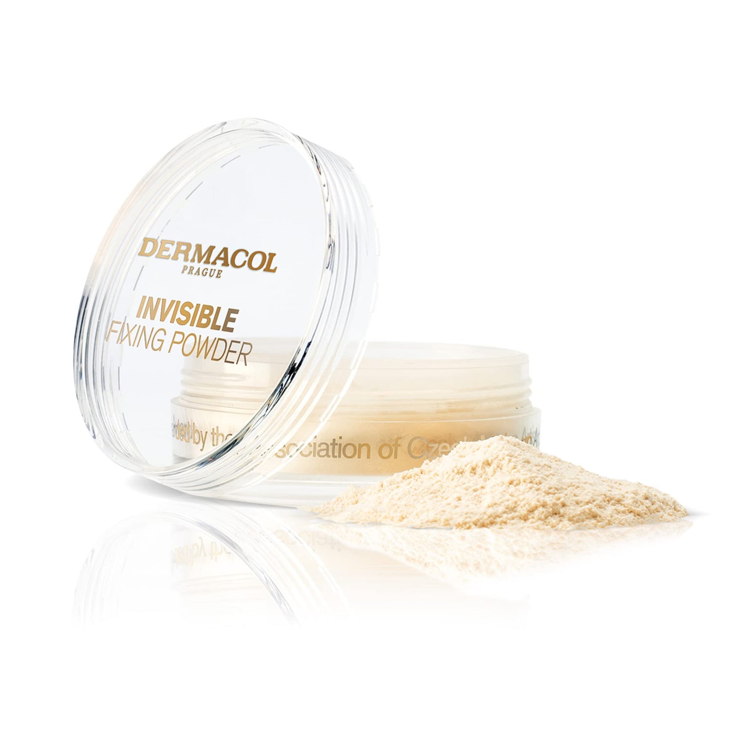 Dermacol - Invisible Fixing Face Powder Touch-proof Translucent Setting Powder for Oily Skin & Other Skin Types Loose Powder Makeup Frangrance-Free Matte Powder with Powder Puff Light 13.5 g