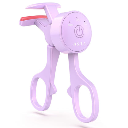 Heated Eyelash Curlers with 3 Heating Modes C-Shaped Natural Curling 24 Hours Long Lasting Rechargeable Electric Eyelash Curler with Type-C Anti-Burn Mini Lash Curler Gift for Women Girls Purple