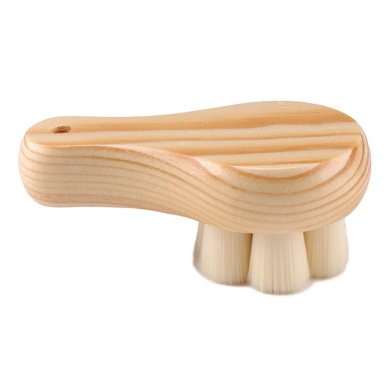 Wooden Handle Facial Brush with Soft Bristles
