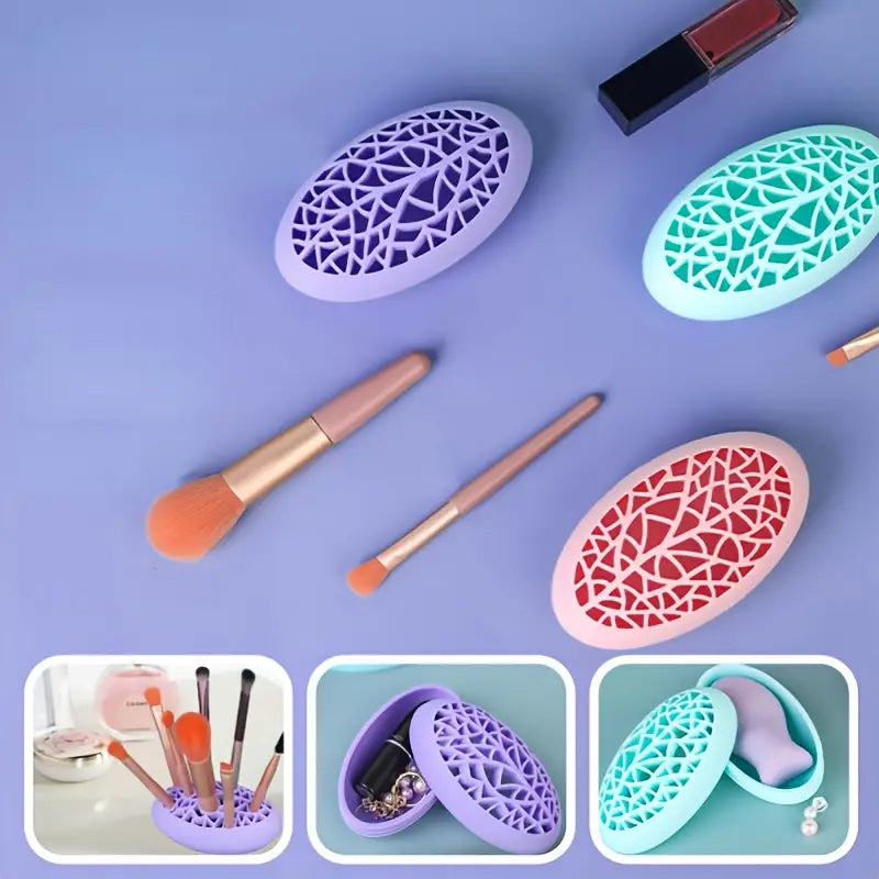 Silicone Desk Makeup Brush Stand (1pc)