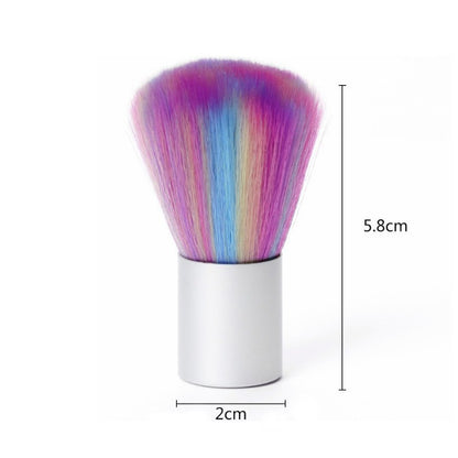 Rainbow Color Nail Dust Brush with Soft Bristles