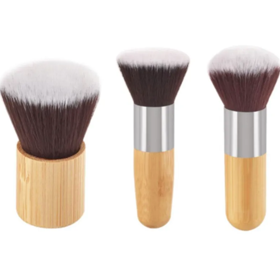 Women's Flat Makeup Brush with Bamboo Handle