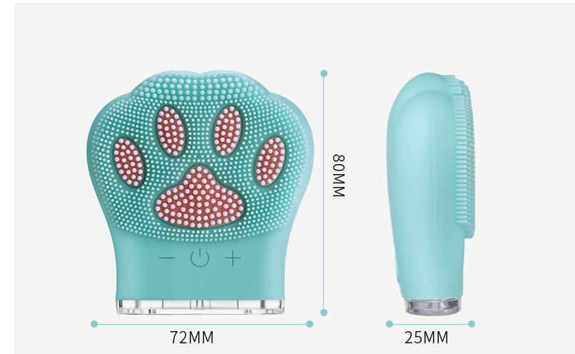 Silicone Facial Cleansing Brush with Cat Paw Design