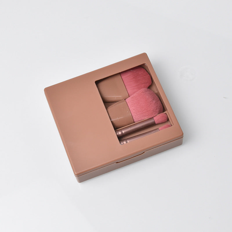 Travel Makeup Brush Set with Mirror and Soft Bristles