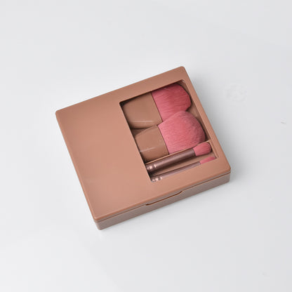 Travel Makeup Brush Set with Mirror and Soft Bristles