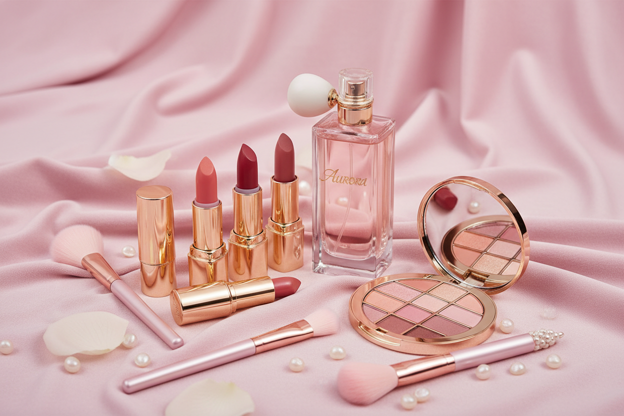 Luxury Cosmetics on Pink