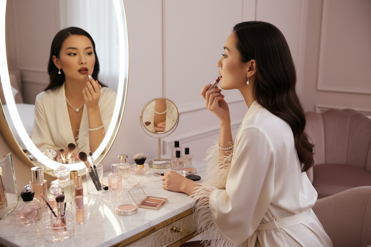 Woman Applying Makeup